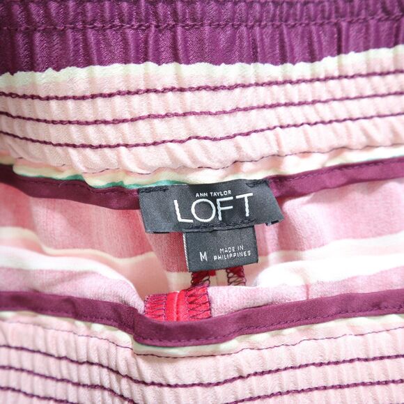 Ann Taylor LOFT Size M Striped Shorts Viscose Satin Multicolor - Picture 6 of 7